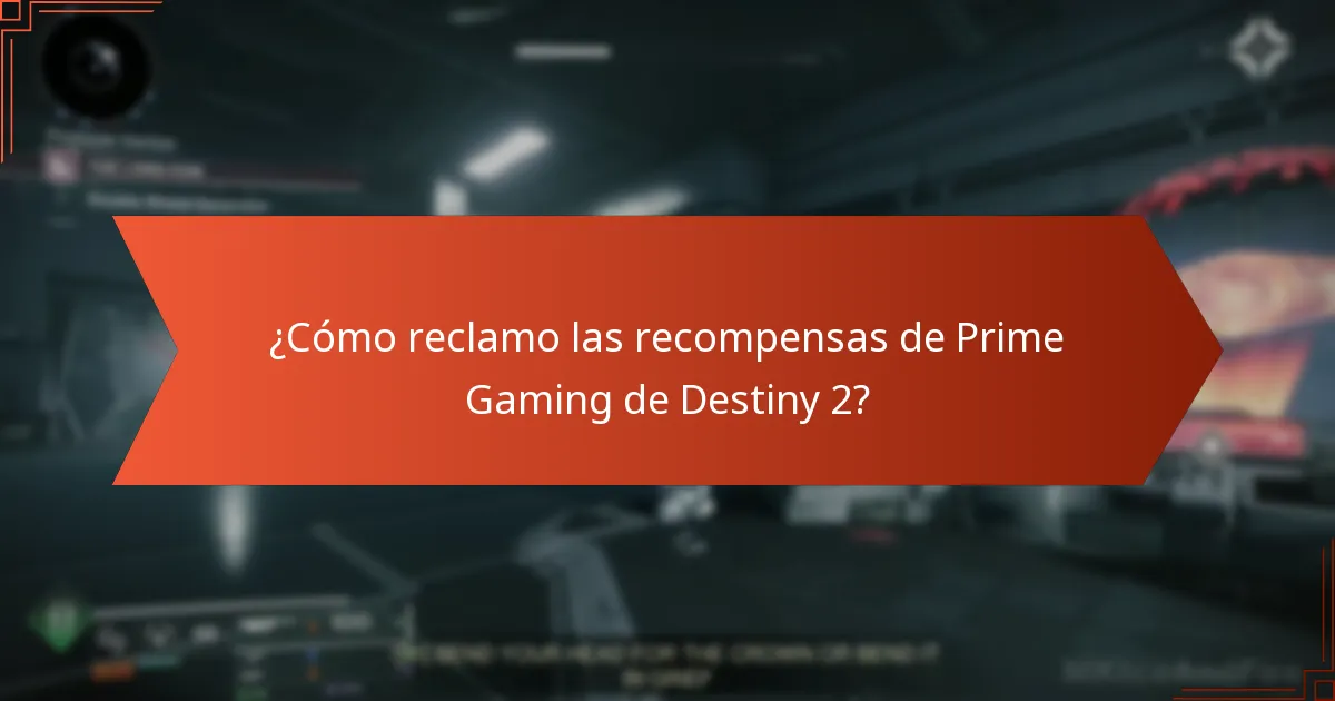 ¿Cómo reclamo las recompensas de Prime Gaming de Destiny 2?