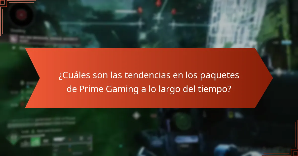 ¿Cuáles son las tendencias en los paquetes de Prime Gaming a lo largo del tiempo?